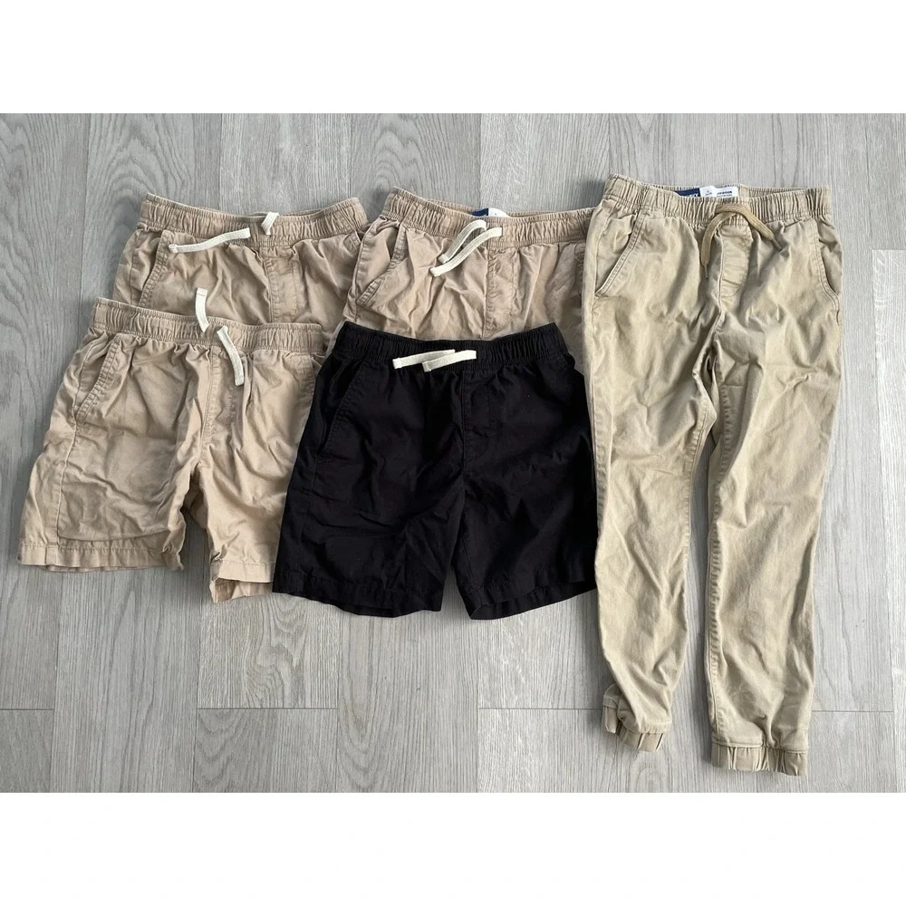 Lot of 5 Old Navy‎ Boy's 4 Shorts & 1 Pants Khaki & Black in Size Large
